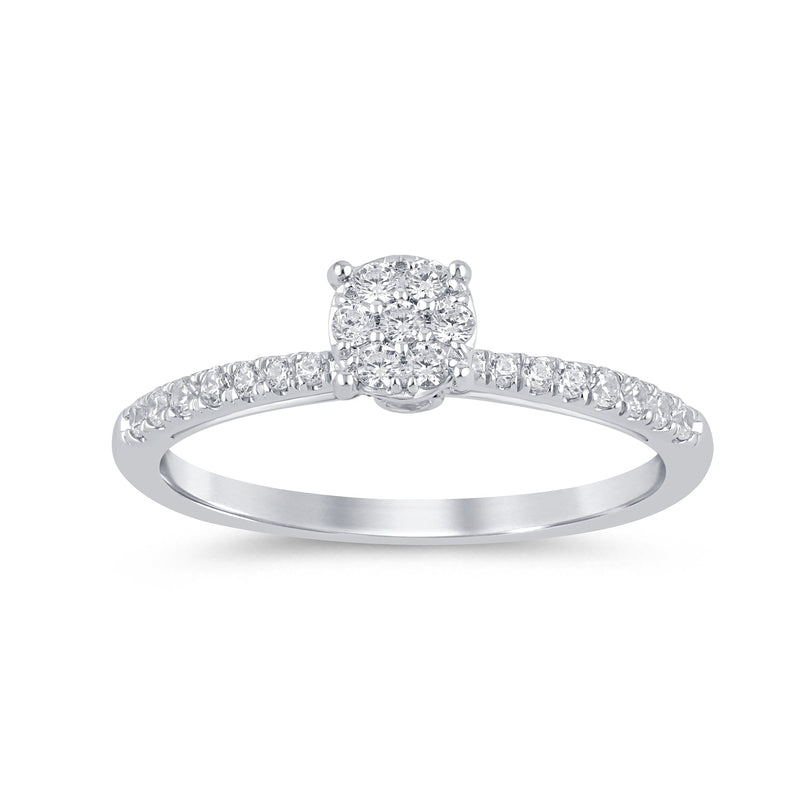 SPECIAL! .33ct G SI 14K White Gold Round Diamond Engagement Ring Size 6.5