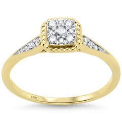 SPECIAL! .18ct G SI 14K Yellow Gold Square Diamond Engagement Ring Size 6.5