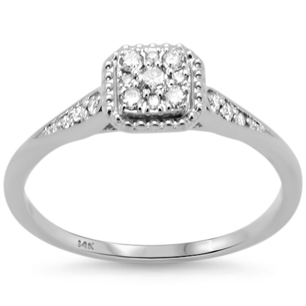 SPECIAL! .18ct G SI 14K White Gold Square Diamond Engagement Ring Size 6.5