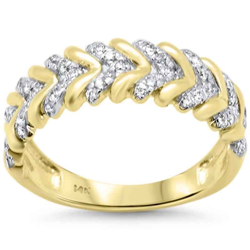 SPECIAL! .29ct G SI 14K Yellow Gold Ladies Unique Diamond Band Ring Size 6.5