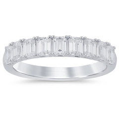 SPECIAL! 1.45ct G SI 14K White Gold Emerald Cut Diamond Ring Band Size 6.5