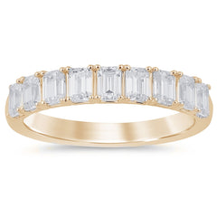 SPECIAL! 1.44ct G SI 14K Yellow Gold Emerald Cut Diamond Ring Band Size 6.5