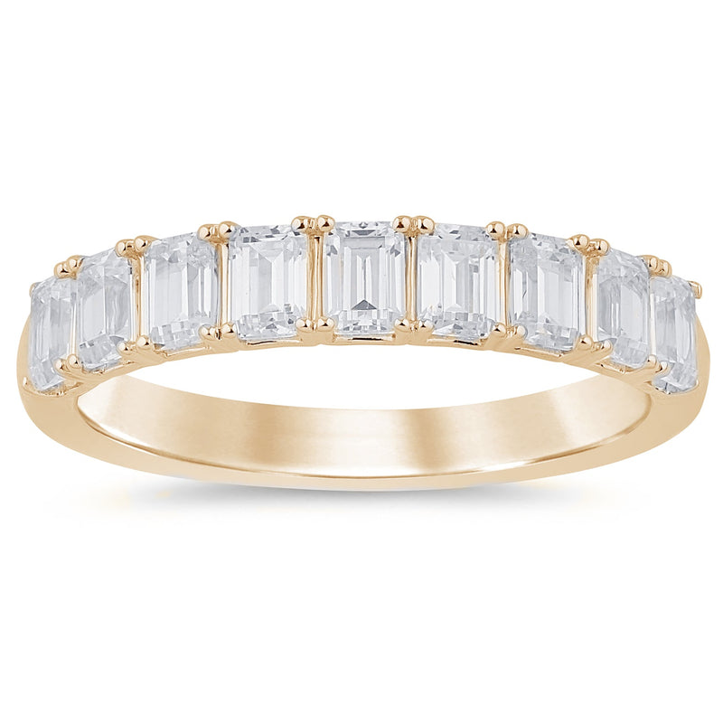 SPECIAL! 1.44ct G SI 14K Yellow Gold Emerald Cut Diamond Ring Band Size 6.5