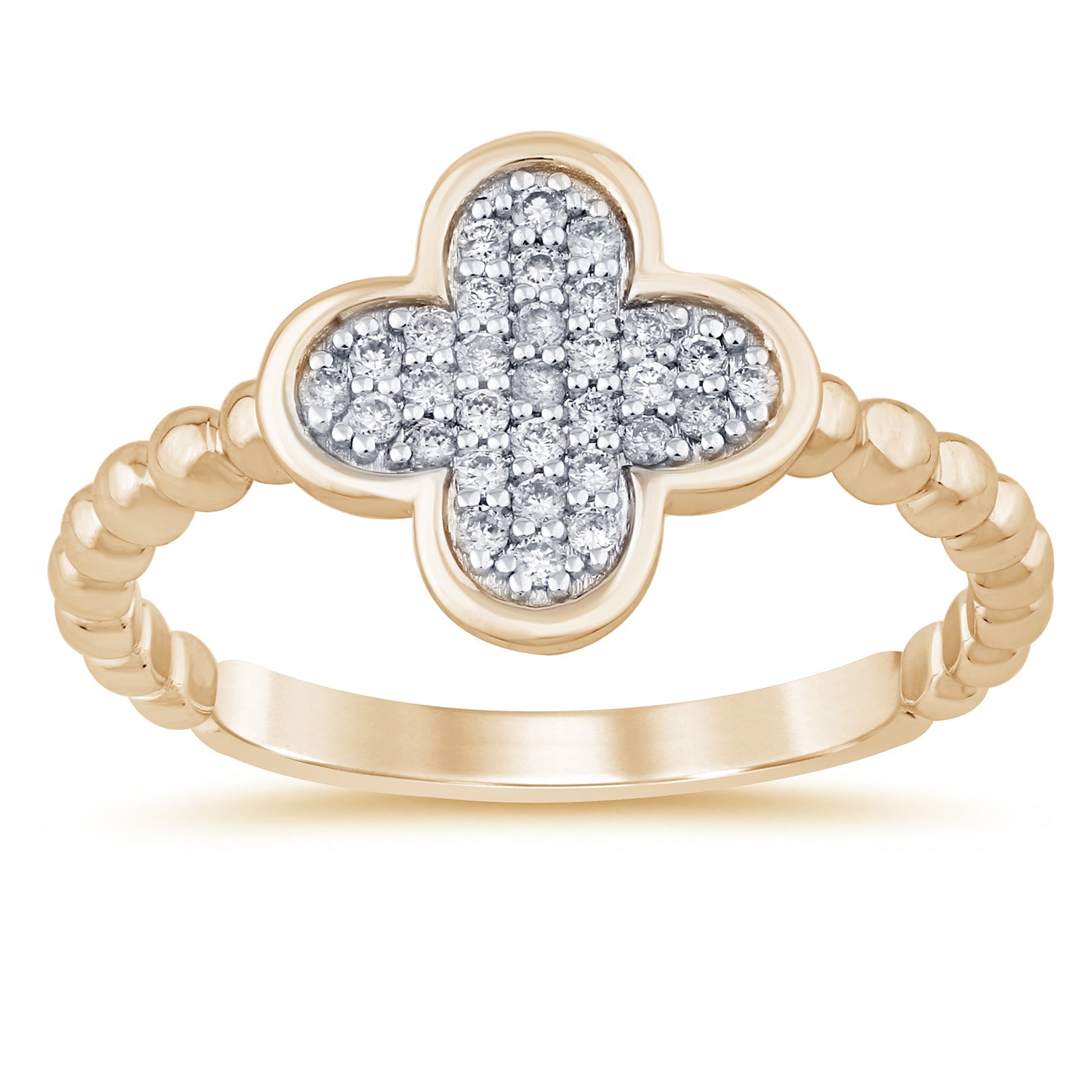 SPECIAL! .16ct G SI 14K Yellow Gold Diamond Clover Ring Size 6.5