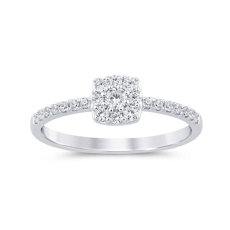 SPECIAL! .27ct G SI 14K White Gold Round Diamond Solitaire Style Ring Size 6.5