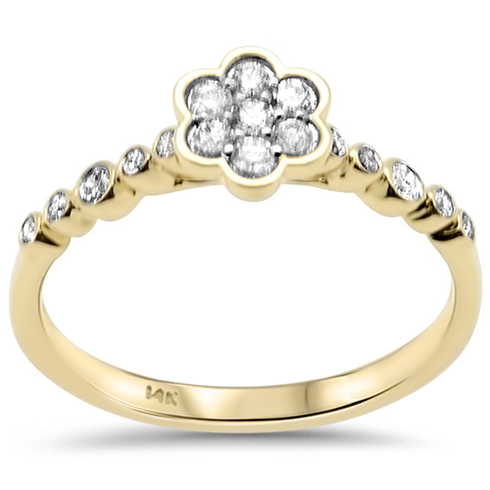 SPECIAL! .25ct G SI 14K Yellow Gold Diamond Flower Ring Size 6.5