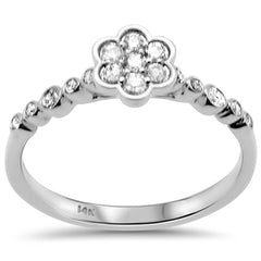 SPECIAL! .27ct G SI 14K White Gold Diamond Flower Ring Size 6.5