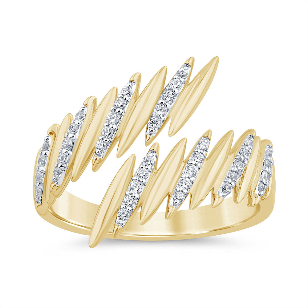 SPECIAL! .21ct G SI 14K Yellow Gold Diamond Open Wrap Around Ring Size 6.5