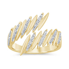 SPECIAL! .21ct G SI 14K Yellow Gold Diamond Open Wrap Around Ring Size 6.5