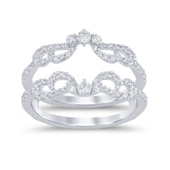 SPECIAL! .55ct G SI 14K White Gold Diamond Double Shank Ring Guard Size 6.5