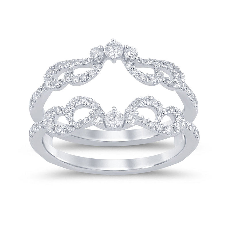 SPECIAL! .55ct G SI 14K White Gold Diamond Double Shank Ring Guard Size 6.5