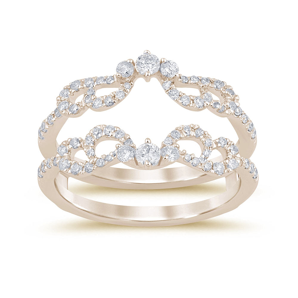 SPECIAL! .55ct G SI 14K Yellow Gold Diamond Double Shank Ring Guard Size 6.5
