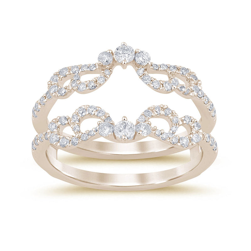 SPECIAL! .55ct G SI 14K Yellow Gold Diamond Double Shank Ring Guard Size 6.5
