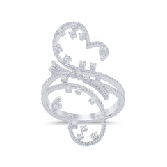 SPECIAL! .37ct G SI 14K White Gold Heart Shaped Diamond Wrap Around Ring Size 6.5