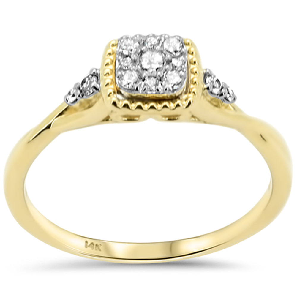 .16ct G SI 14K Yellow Gold Square Shaped Diamond Engagement Ring Size 6.5