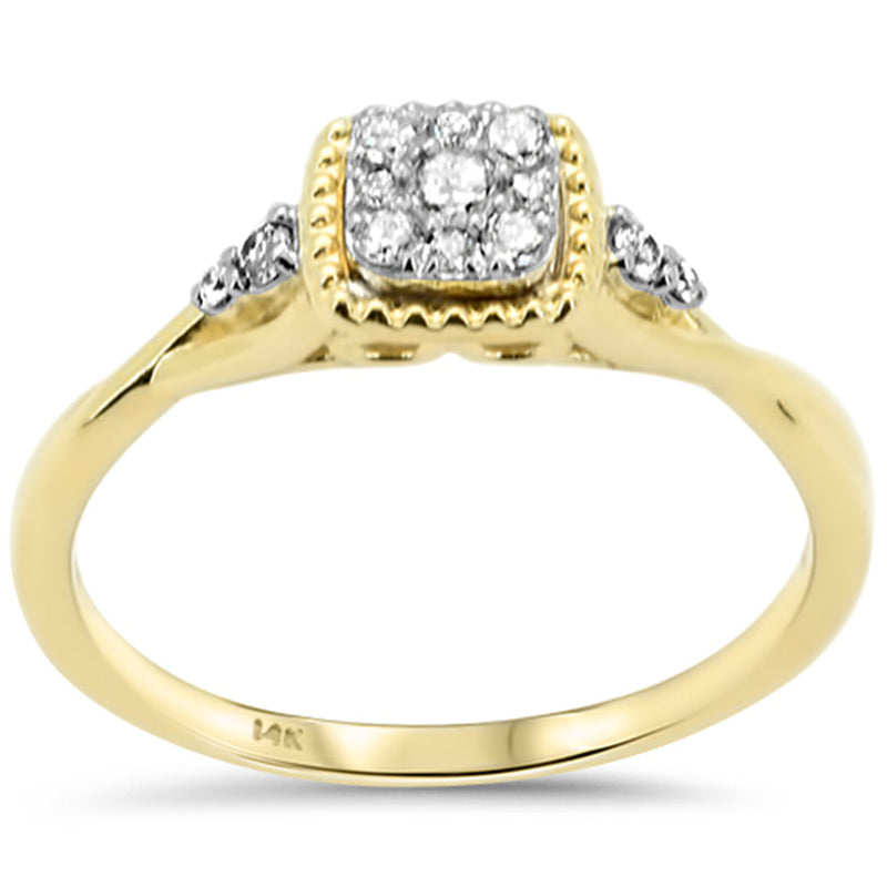 .16ct G SI 14K Yellow Gold Square Shaped Diamond Engagement Ring Size 6.5