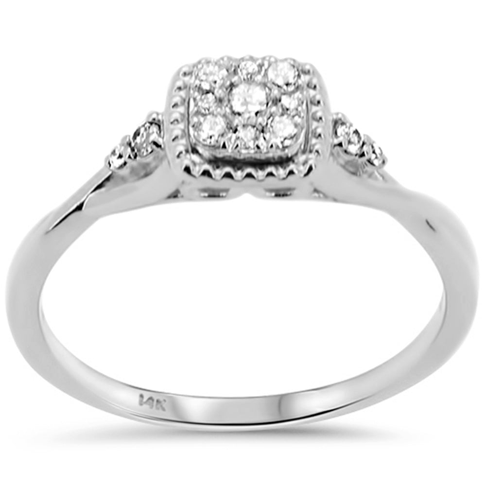 SPECIAL! .18ct G SI 14K White Gold Square Shaped Diamond Engagement Ring Size 6.5