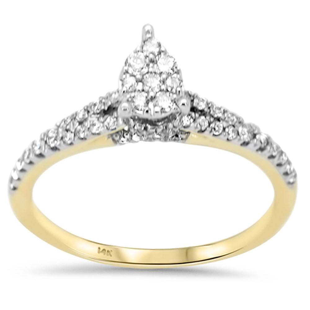 SPECIAL! .38ct G SI 14K Yellow Gold Pear Shape Diamond Engagement Ring Size 6.5