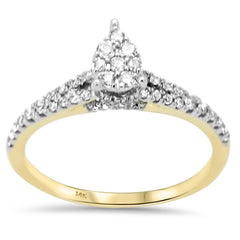 SPECIAL! .38ct G SI 14K Yellow Gold Pear Shape Diamond Engagement Ring Size 6.5