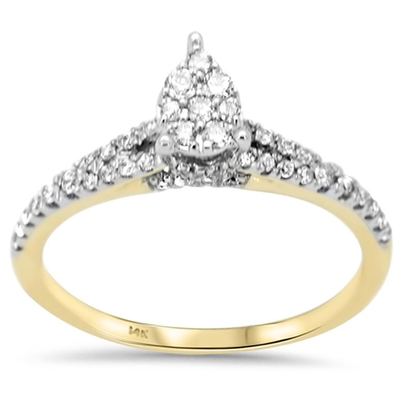 SPECIAL! .38ct G SI 14K Yellow Gold Pear Shape Diamond Engagement Ring Size 6.5