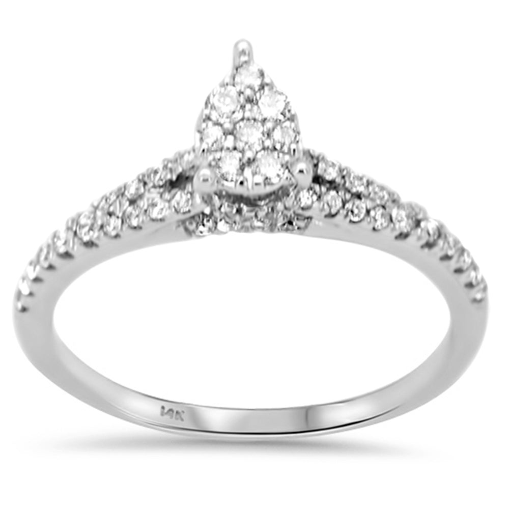 SPECIAL! .37ct G SI 14K White Gold Pear Shape Diamond Engagement Ring Size 6.5