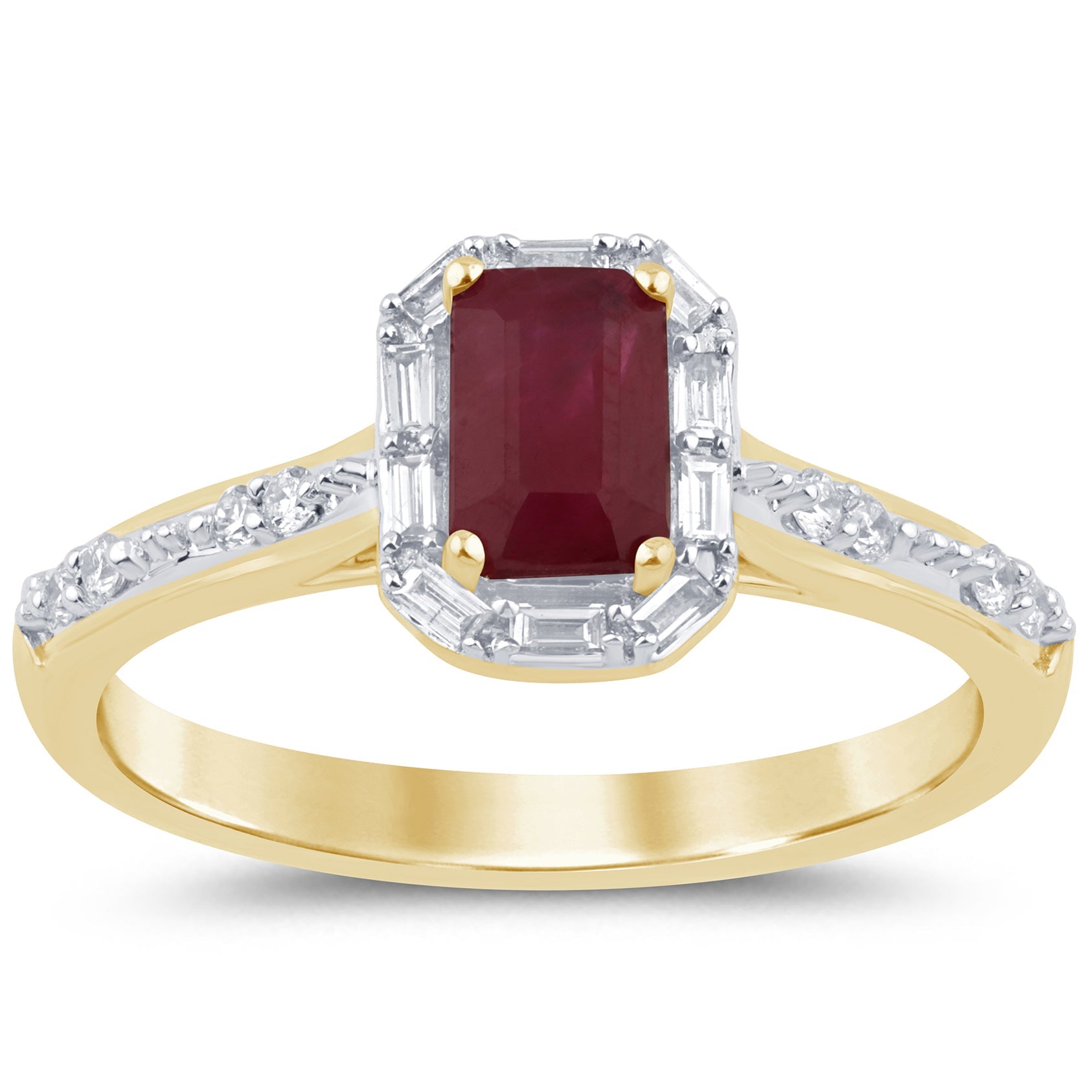 SPECIAL! 1.02ct G SI 14K Yellow Gold Diamond & Ruby Gemstone Ring Size 6.5