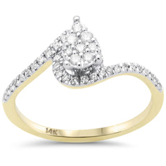 SPECIAL! .32ct G SI 14K Yellow Gold Pear Shape Diamond Engagement Ring Size 6.5