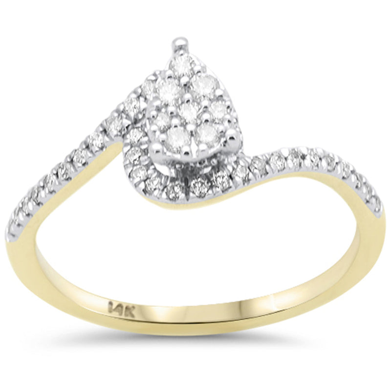 SPECIAL! .32ct G SI 14K Yellow Gold Pear Shape Diamond Engagement Ring Size 6.5