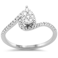 SPECIAL! .33ct G SI 14K White Gold Pear Shape Diamond Engagement Ring Size 6.5