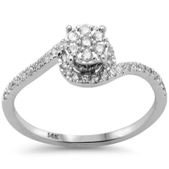 SPECIAL! .34ct G SI 14K White Gold Twisted Round Diamond Engagement Ring Size 6.5