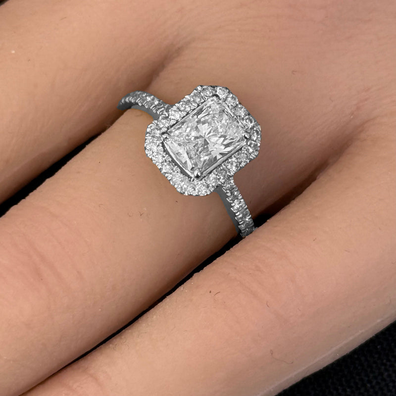 SPECIAL! 1.44ct G SI 14K White Gold Radiant Diamond Engagement Ring