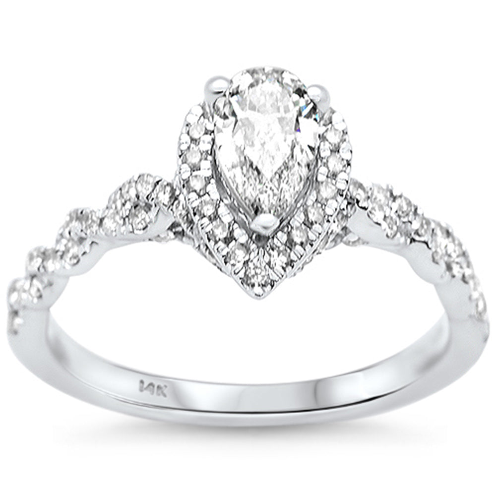 SPECIAL! .91ct G SI Center .50ct 14K White Gold Pear Shape Diamond Engagement Ring