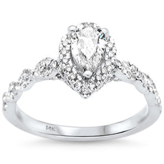 SPECIAL! .91ct G SI Center .50ct 14K White Gold Pear Shape Diamond Engagement Ring