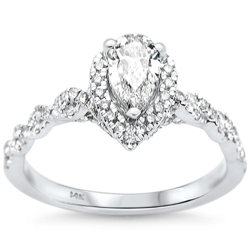 SPECIAL! .91ct G SI Center .50ct 14K White Gold Pear Shape Diamond Engagement Ring