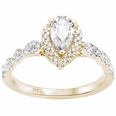 SPECIAL! .78ct G SI 14K Yellow Gold Pear Shape Diamond Engagement Ring