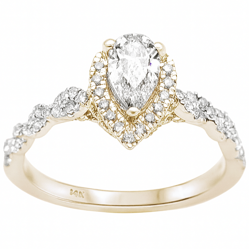 SPECIAL! .78ct G SI 14K Yellow Gold Pear Shape Diamond Engagement Ring