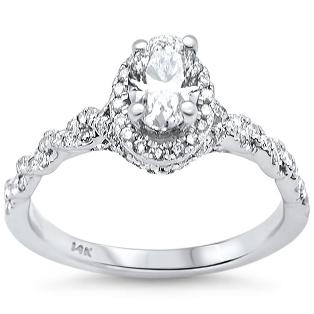 SPECIAL! 1.15ct G SI Center .72ct 14K White Gold Oval Shape Diamond Engagement Ring