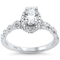 SPECIAL! 1.15ct G SI Center .72ct 14K White Gold Oval Shape Diamond Engagement Ring