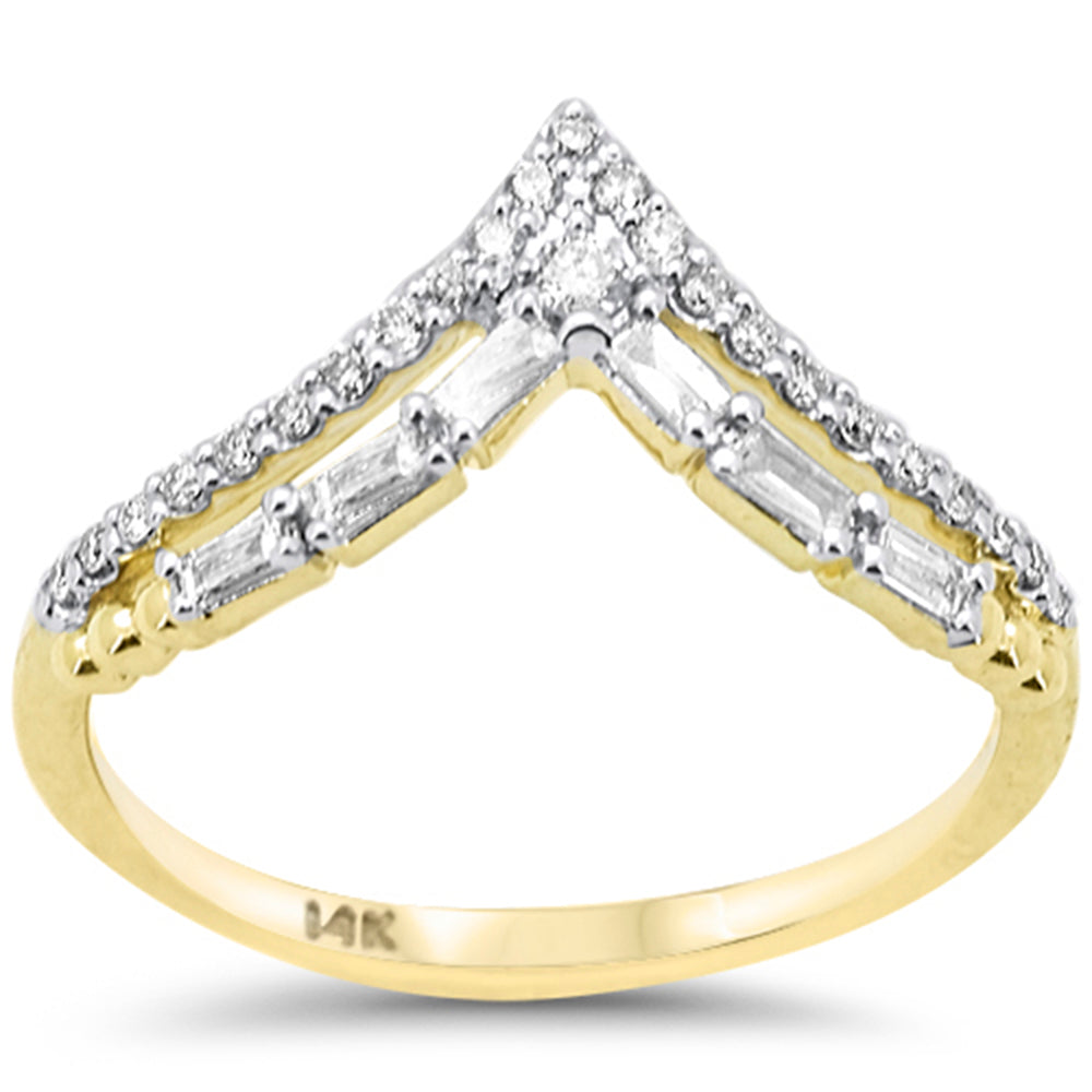 SPECIAL! .27ct G SI 14K Yellow Gold Round & Baguette Diamond Band Ring Size 6.5