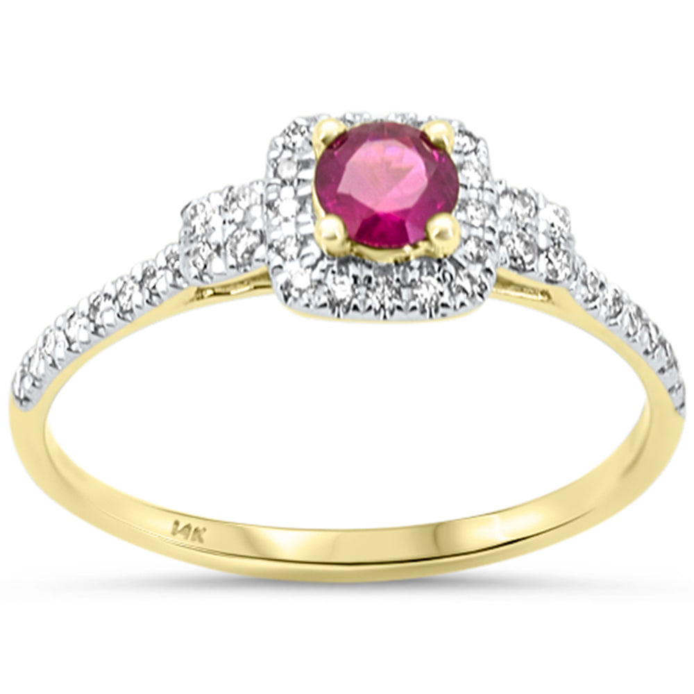 SPECIAL! .47ct G SI 14K Yellow Gold Diamond & Ruby Gemstones Ring Size 6.5