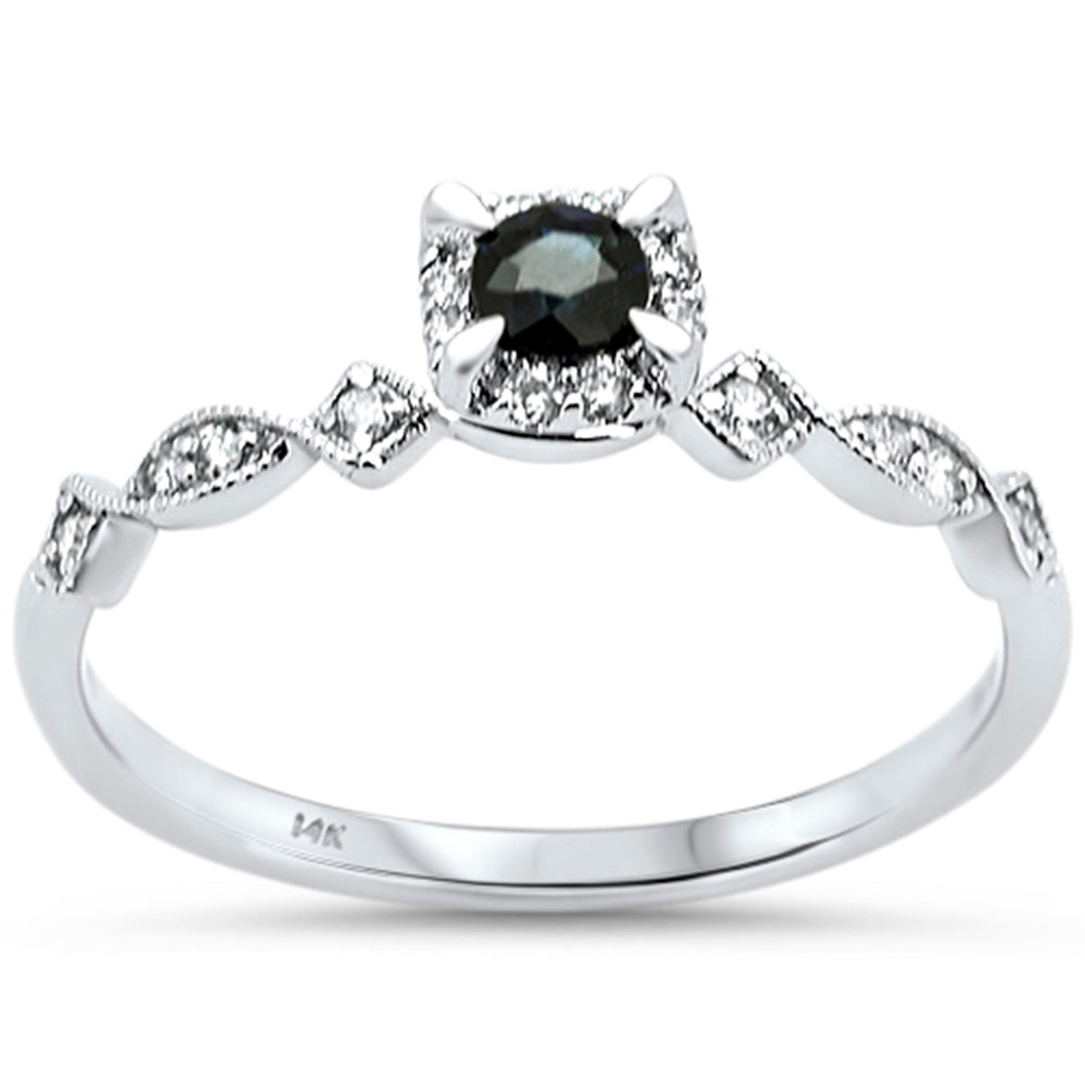 SPECIAL! .28ct G SI 14K White Gold Diamond & Blue Sapphire Gemstones Ring Size 6.5