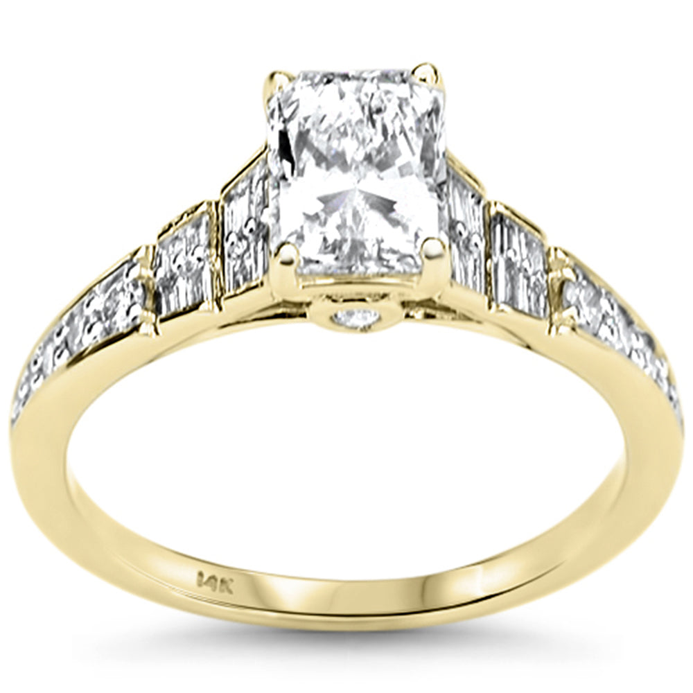 SPECIAL! 1.39ct G SI Center 1.09ct 14K Yellow Gold Radiant Cut Diamond Engagement Ring