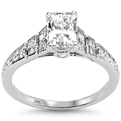 SPECIAL! 1.30ct G SI 14K White Gold Radiant Cut Diamond Engagement Ring