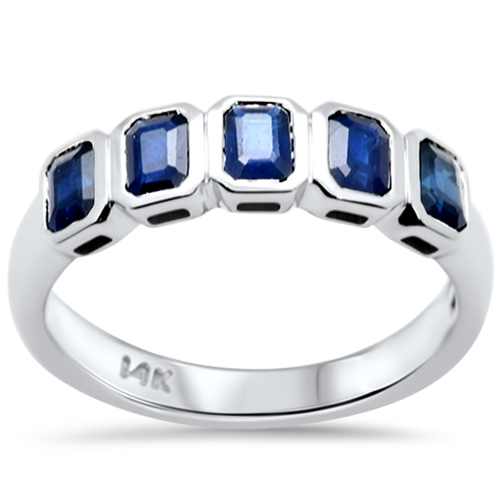 SPECIAL! 1.37ct G SI 14K White Gold Blue Sapphire Gemstones Ring Size 6.5