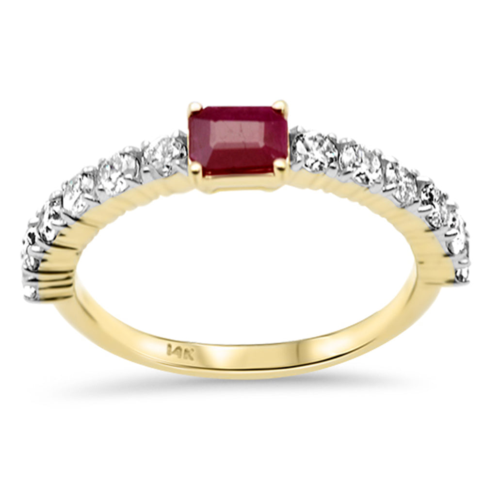 SPECIAL! 1.27ct G SI 14K Yellow Gold Diamond & Ruby Gemstone Ring Size 6.5