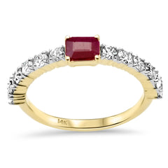SPECIAL! 1.27ct G SI 14K Yellow Gold Diamond & Ruby Gemstone Ring Size 6.5