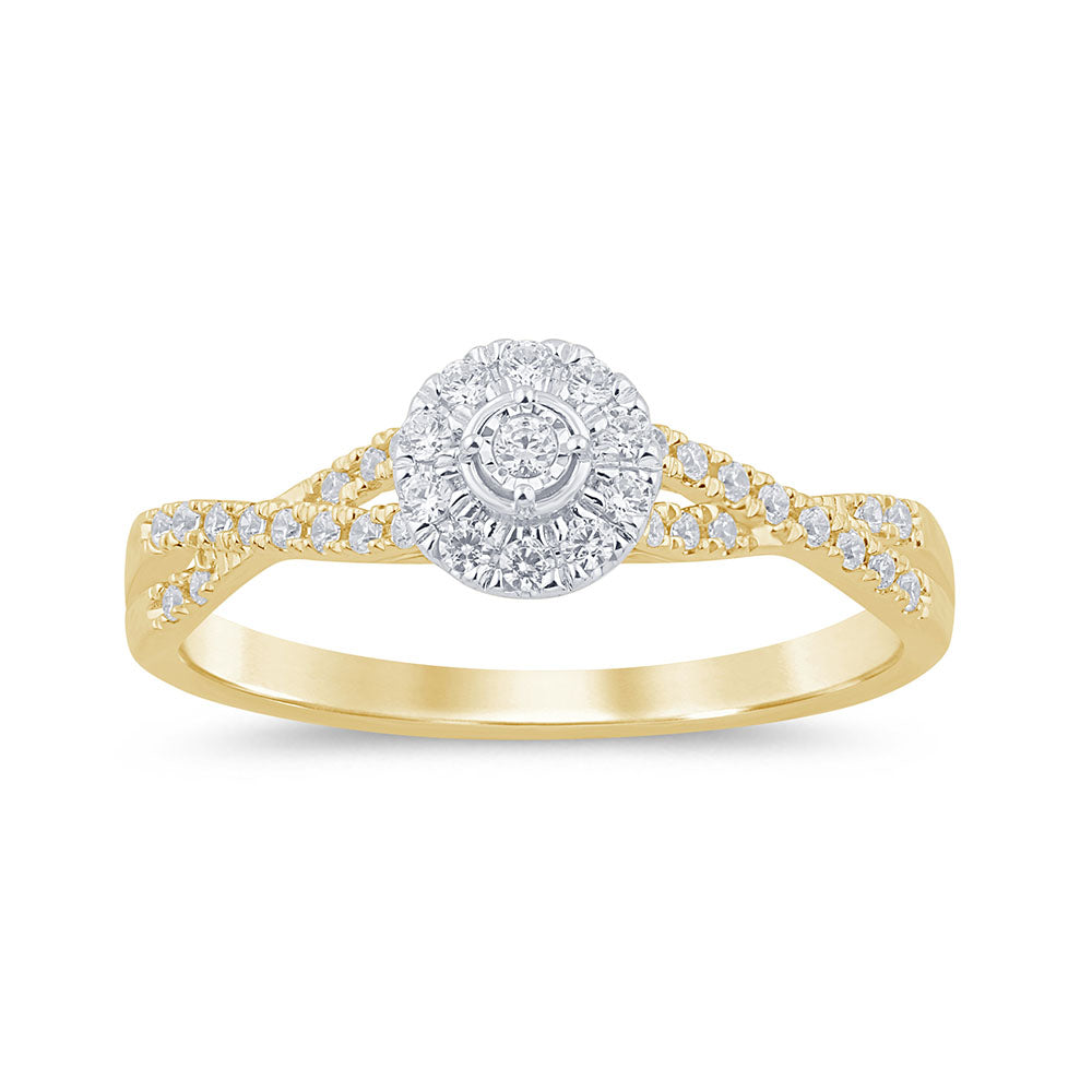 SPECIAL! .21ct G SI 14K Yellow Gold Diamond Round Engagement Ring Size 6.5