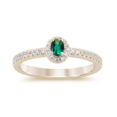 SPECIAL!.34ct G SI 14K Yellow Gold Diamond & Emerald Gemstone Ring Size 6.5