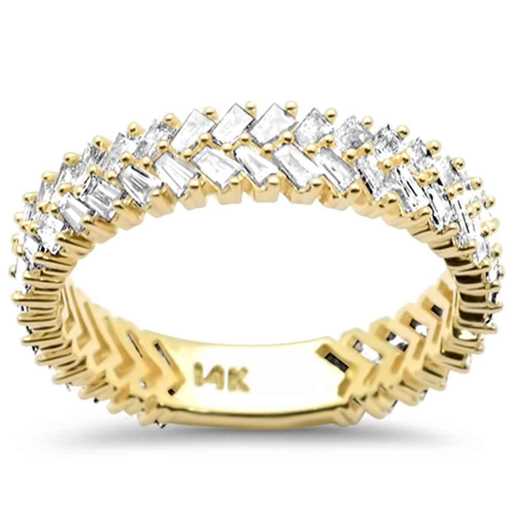 SPECIAL! .89ct G SI 14K Yellow Gold Baguette Diamond Ring Band Size 6.5