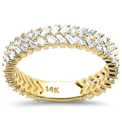 SPECIAL! .89ct G SI 14K Yellow Gold Baguette Diamond Ring Band Size 6.5